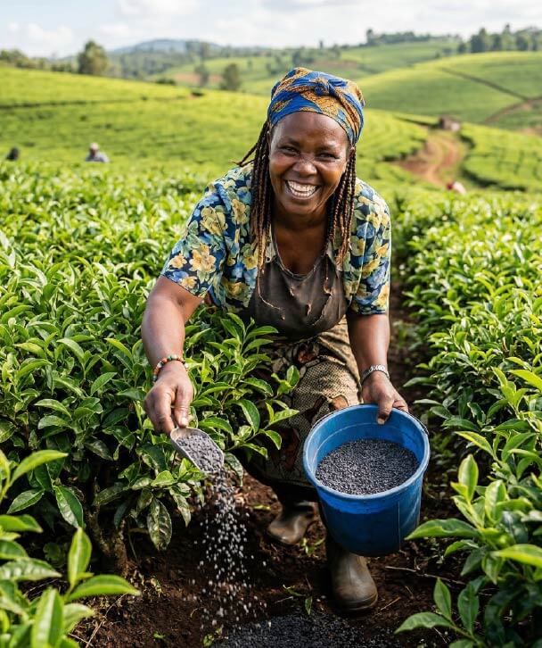 Tea farmer Minjingu fertilizer